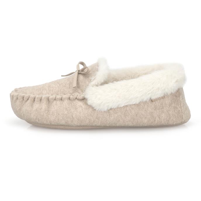 totes toasties® Ladies Velour Moccasin Slippers Taupe Extra Image 4